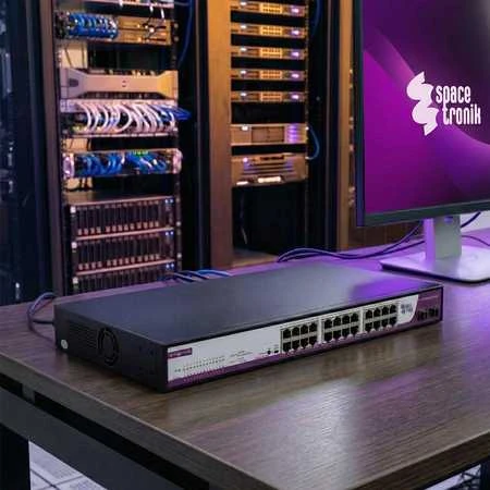 Šakotuvas Spacetronik Jungiklis 24 prievadų RJ45 2.5G SFP 10G prievadas SP-SGT124S