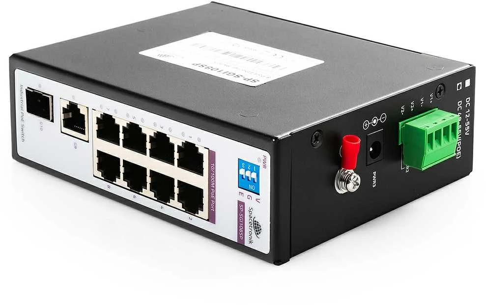 Šakotuvas Spacetronik SWITCH 8 prievadų SP-SGI108SP Pramoninis PoE SFP