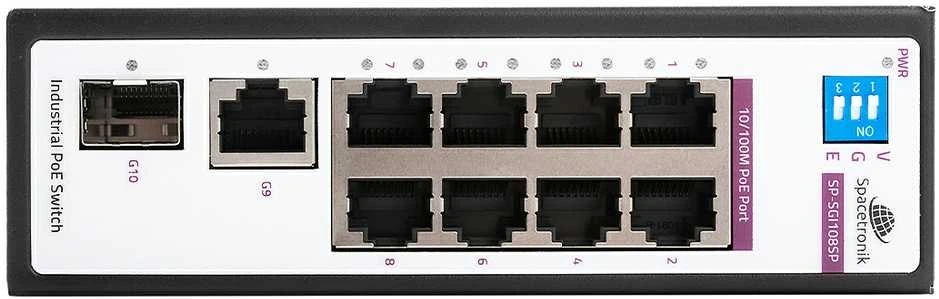Šakotuvas Spacetronik SWITCH 8 prievadų SP-SGI108SP Pramoninis PoE SFP