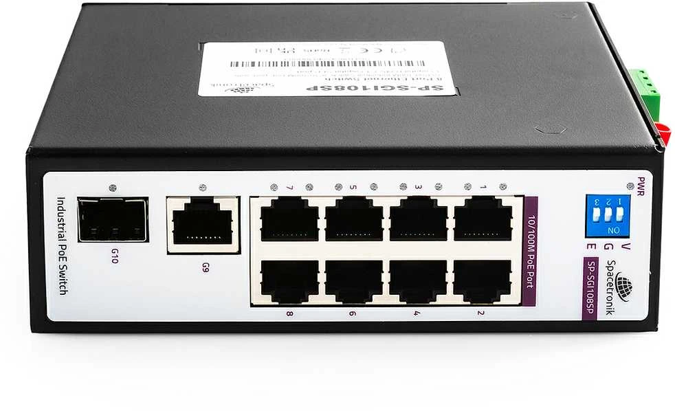 Šakotuvas Spacetronik SWITCH 8 prievadų SP-SGI108SP Pramoninis PoE SFP