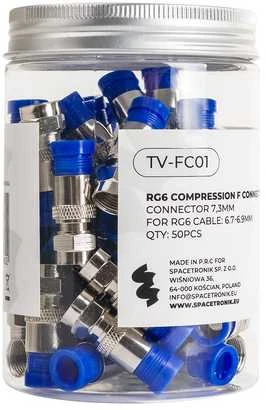 Spacetronik TV-FC01 kompresinis F kištukas 50 vnt.