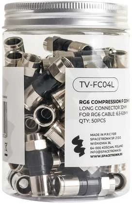 Spacetronik TV-FC04L Ilgo kompresinio F kištukas 50 vnt