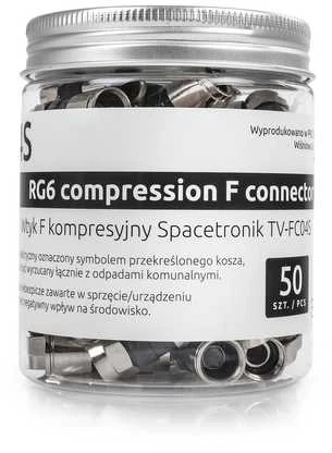 Spacetronik TV-FC04S Trumpo suspaudimo F kištukas 50 vnt