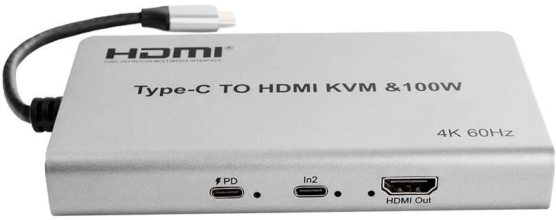 Spacetronik USB-C adapteris HDMI KVM 100W 4K 60Hz SPU-M17