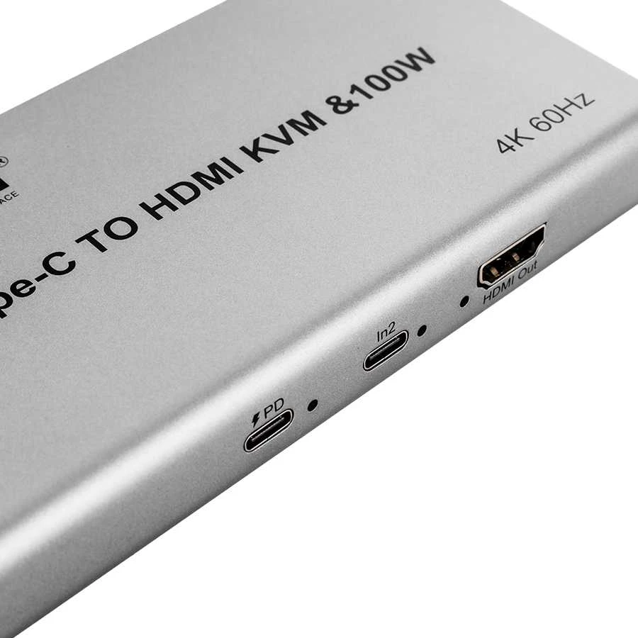 Spacetronik USB-C adapteris HDMI KVM 100W 4K 60Hz SPU-M17