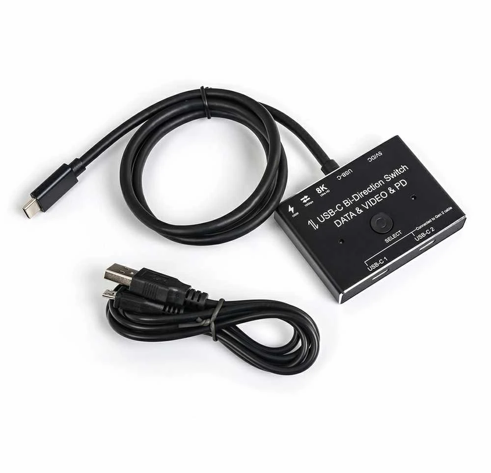 Spacetronik USB-C jungiklis arba skirstytuvas 2x1 1x2 SPC-BID01