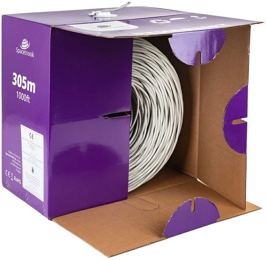 Spacetronik Varžtas CAT5e U/UTP AWG24 CU PVC OD 5,0‐Eca 305m