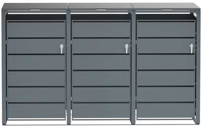 Spacetronik Šiukšliadėžių pastogė, 3 x 240 l, juoda SFFT0131_V1