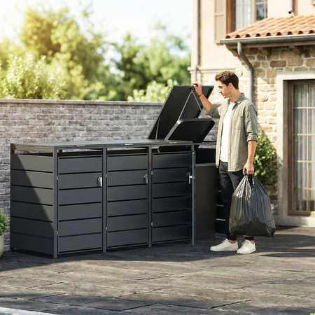 Spacetronik Šiukšlių dėžė 4x 240L juoda SFFT0141_V1