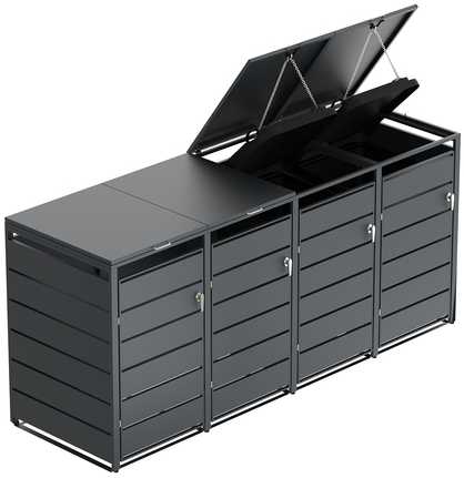 Spacetronik Šiukšlių dėžė 4x 240L juoda SFFT0141_V1