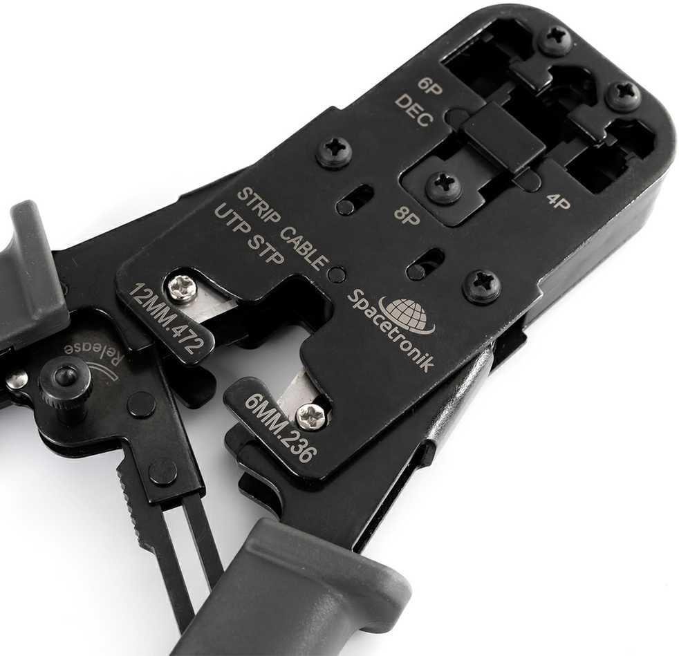 Spacetronik RJ45/RJ12/RJ11 užspaudimo replės su LAN testeriu NT-CT04