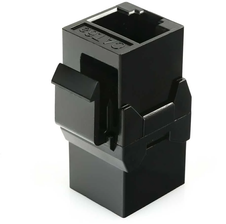 Juodas RJ45 Keystone CAT 6A adapteris