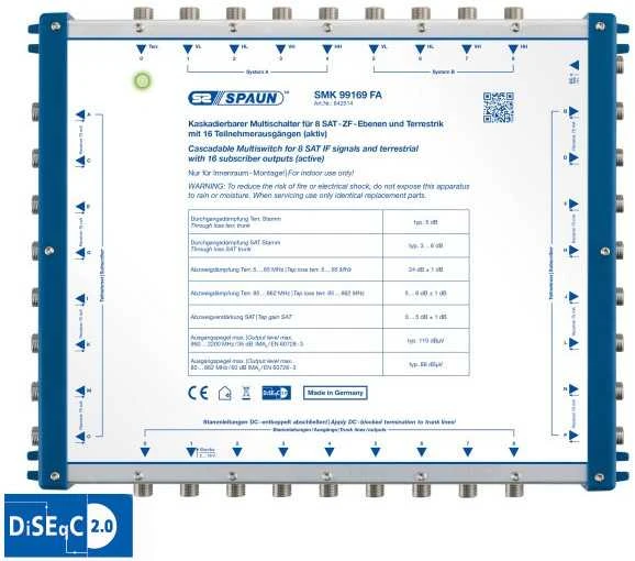 Šakotuvas Spaun 9/9 kaskadinis multiswitch skirtas 16 SMK 99169 FA
