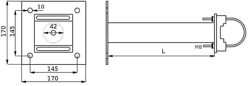 Stojaki Maszty Antenos stiebo laikiklis 30cm skersmens fi42