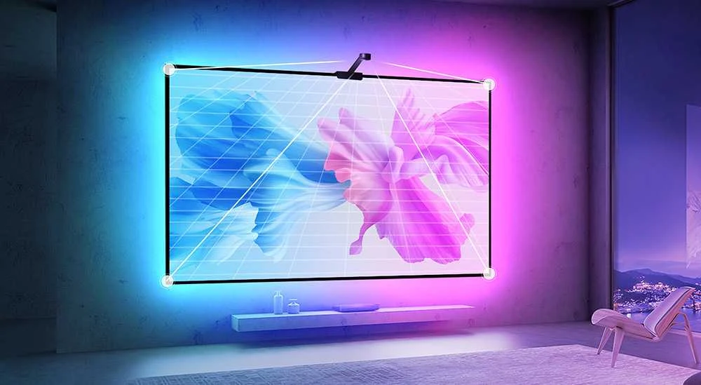 Išmanioji LED juostelė televizoriui Spacetronik šviečianti juosta SPGLO