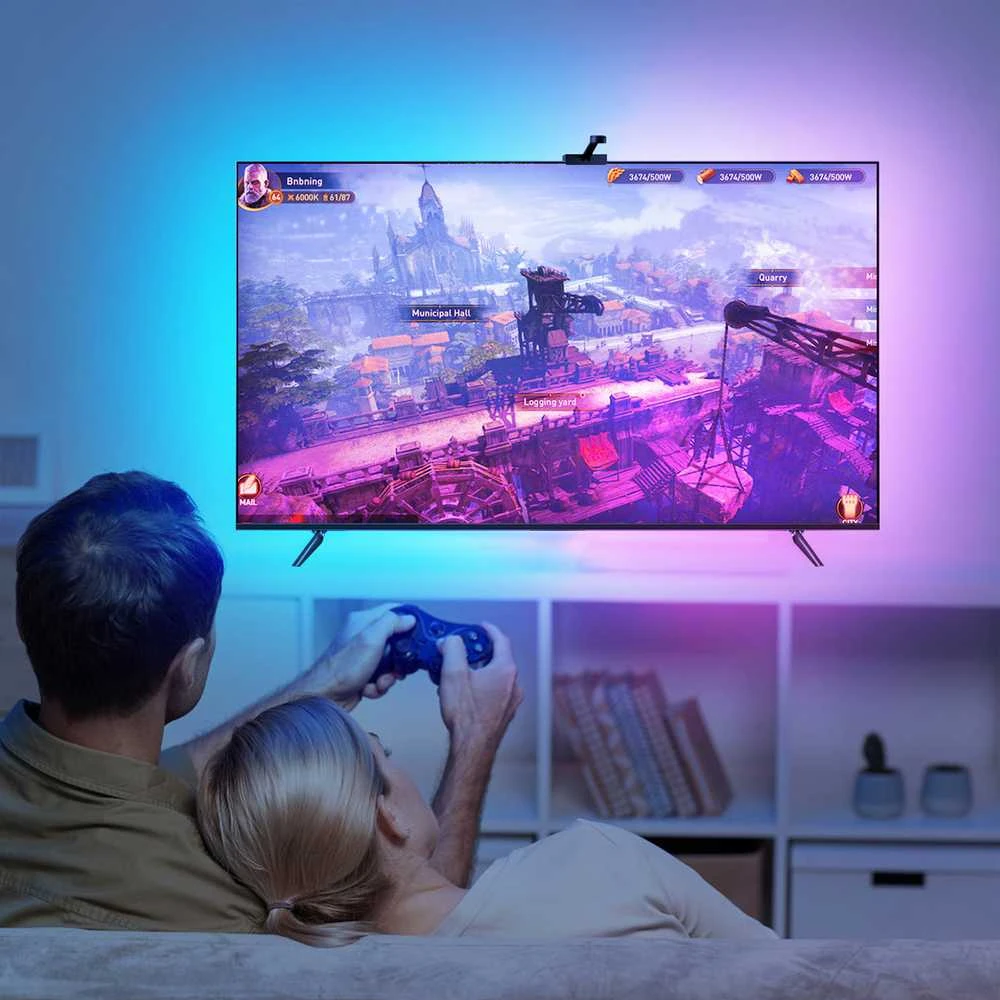 Išmanioji LED juostelė televizoriui Spacetronik šviečianti juosta SPGLO