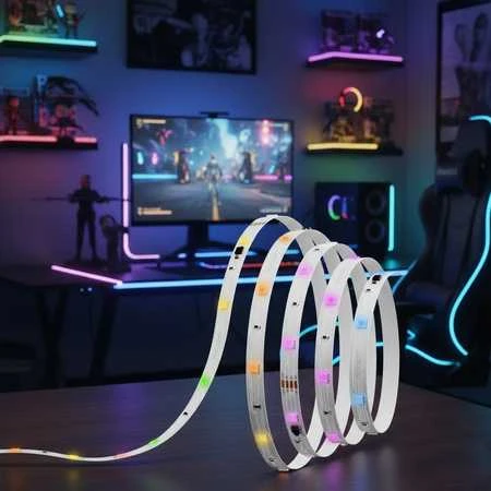 Lubinis šviestuvas „Yeelight“ LED RGBIC juostelės pagrindinės juostelės (6 metrai)