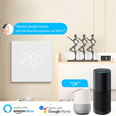 Išmanusis termostatas Avatto WT410-16A-W elektrinis šildymas 16A WiFi