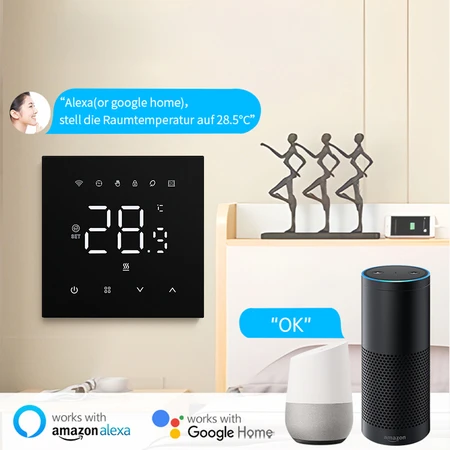 Avatto „Zigbee“ termostatas BD6AA ZWT100 16A elektrinis, baltas
