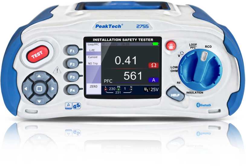 BT PeakTech 2755 montavimo saugos testeris