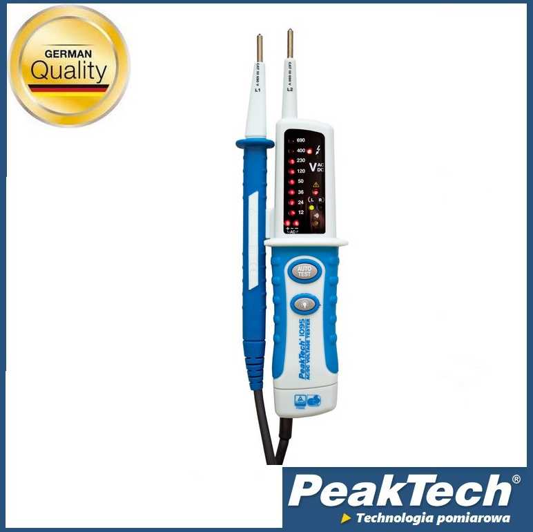 Įtampos srovės testeris 2 polių 12-690 PeakTech 1095