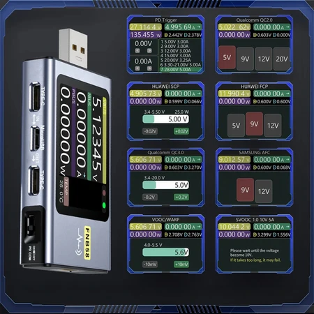 USB testeris su Bluetooth 140W FNIRSI FNB58