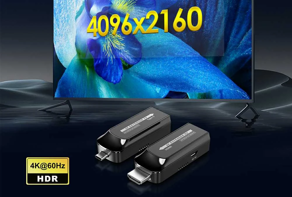 Siųstuvas LAN USB-C ir HDMI Spacetronik SPH-CL01