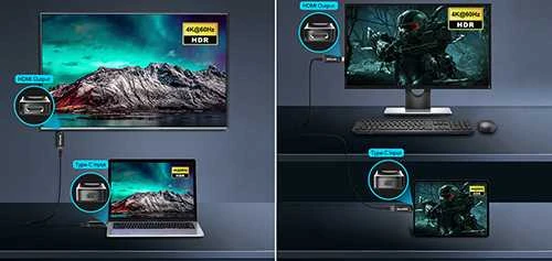 Siųstuvas LAN USB-C ir HDMI Spacetronik SPH-CL01