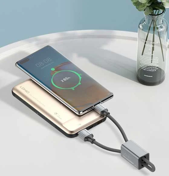 USB-A + Lightning laidas su LDNIO LC98 raktų pakabuku