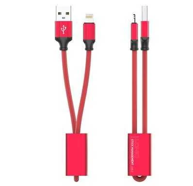 USB-A + Lightning laidas su LDNIO LC98 raktų pakabuku