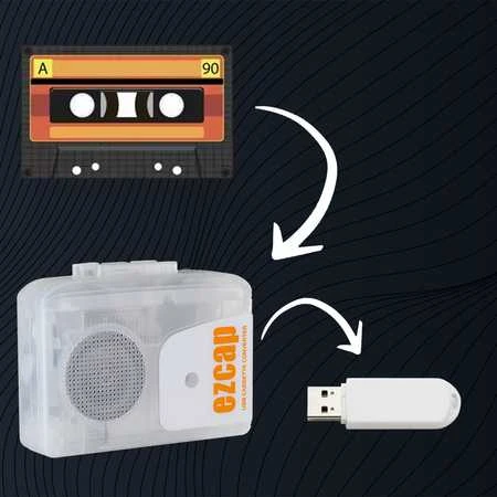 „Walkman“ ir kasečių grotuvų į MP3/WAV keitiklis EZCAP249