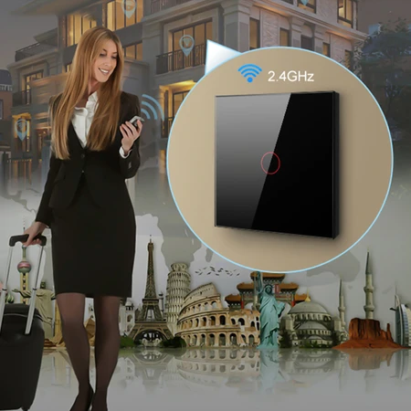 Smart Light Switch WiFi Avatto TS02-EU-B1 1 Way TUYA juodos spalvos