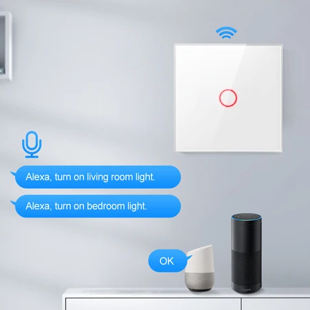 Išmanusis šviesos jungiklis ZigBee Avatto ZTS02-EU-W1 Vienpusis TUYA (balta)