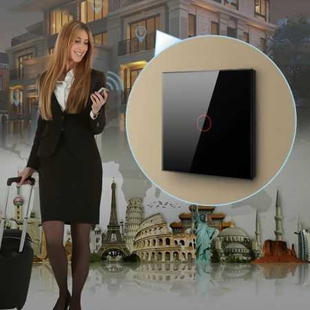Išmanusis šviesos jungiklis ZigBee Avatto ZTS02-EU-B1 Vienpusis TUYA (juodas)
