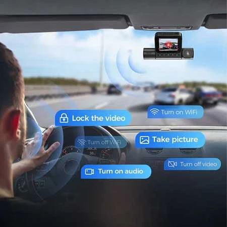 Vaizdo stebėjimo įrenginys 2K 3 kanalų 4G WiFi GPS AZDOME S58