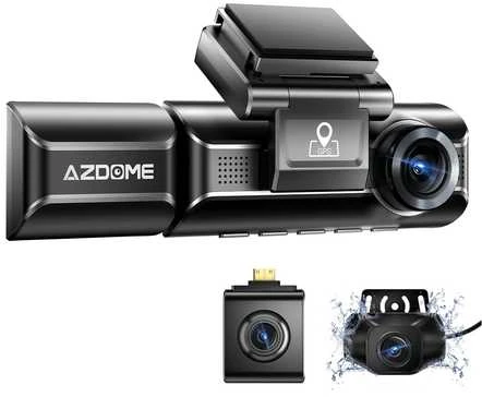 AZDome M550 Max 4K 2160p + 1080p + 2.5K, GPS, Wi-Fi - vaizdo registratorius su priekine, salono ir galine kameromis
