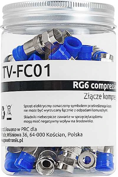 RG6 F tipo jungtys skaidrioje pakuotėje