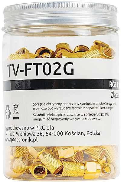 Spacetronik TV-FT02G užsukamas F kištukas 100 vnt.