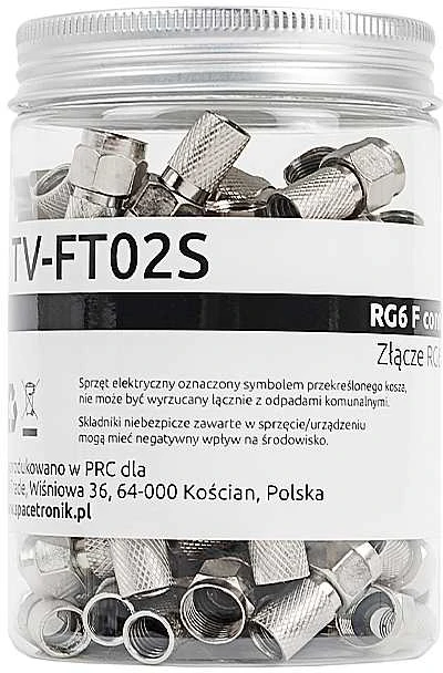 Užsukamas F tipo kištukas „Spacetronik 6.8 TV-FT02S“ 100 vnt.