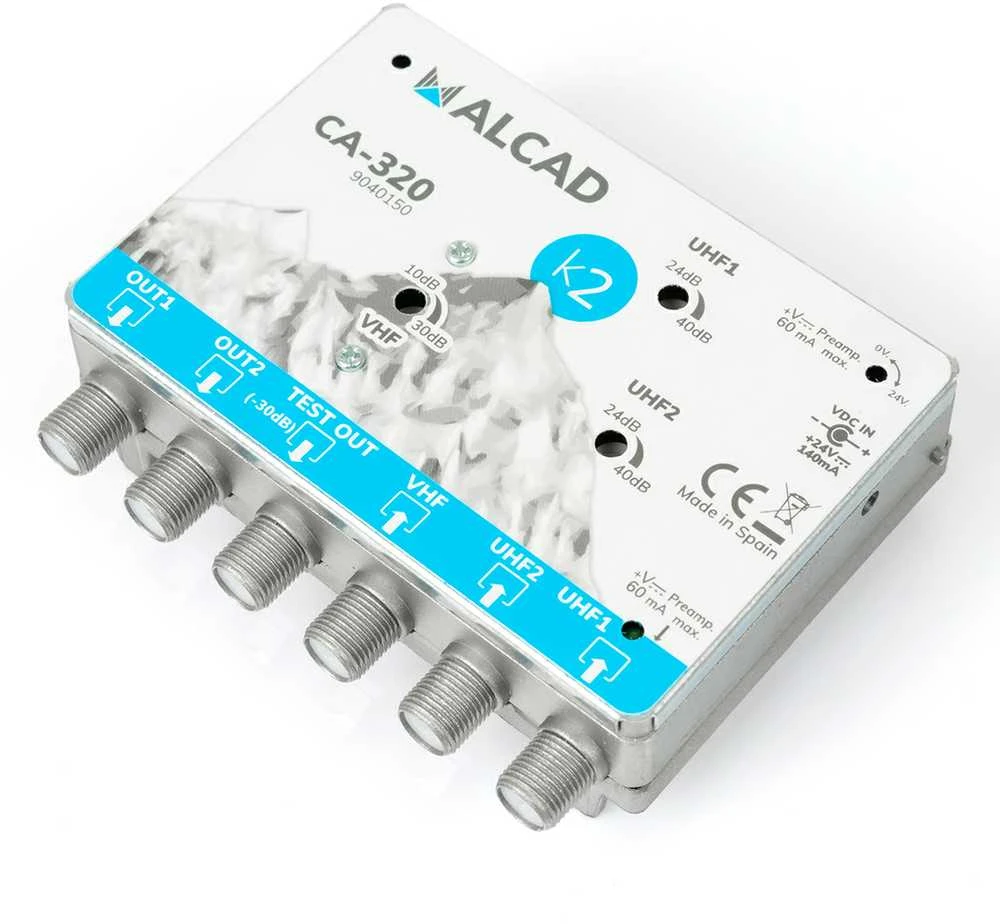 ALCAD CA-320 kelių juostų TV stiprintuvas 24V 40dB