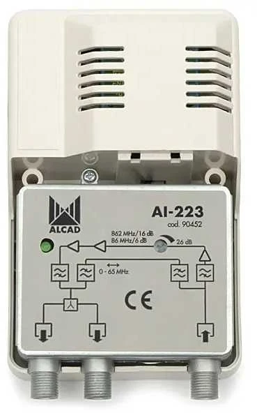 LP Vidinis antenos stiprintuvas CATV (RP 65 MHz) 12V AI-223 ALCAD