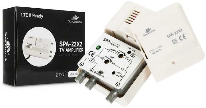 Spacetronik SPA-22X2 FM/VHF UHF 12V TV stiprintuvas