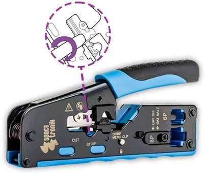 RJ45/RJ12/RJ11 Spacetronik PT-CT03 užspaudimo įrankis
