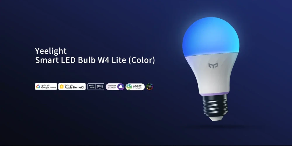 Yeelight Smart Bulb W4 | E27 | 8 W | 2700-6500 K | Spalva | LED lempa | 220 V