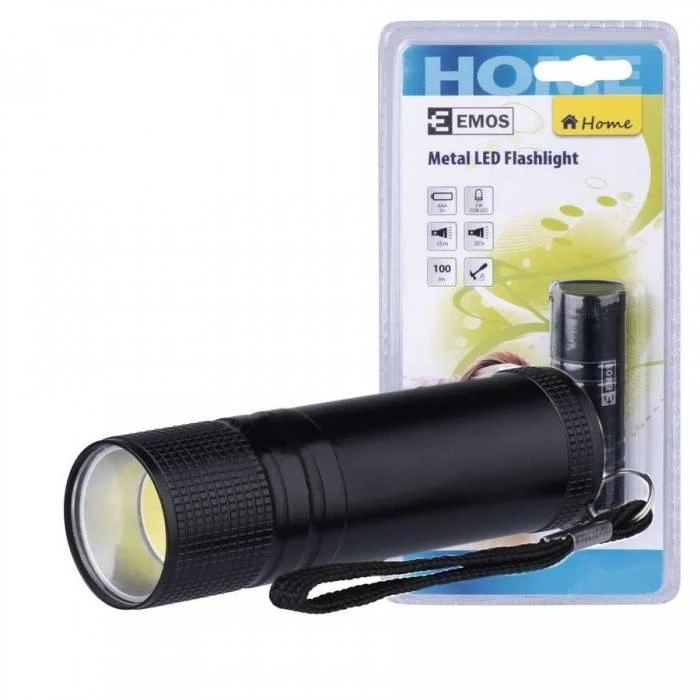 LED Žibintuvėlis 3W COB 3xAAA, EMOS