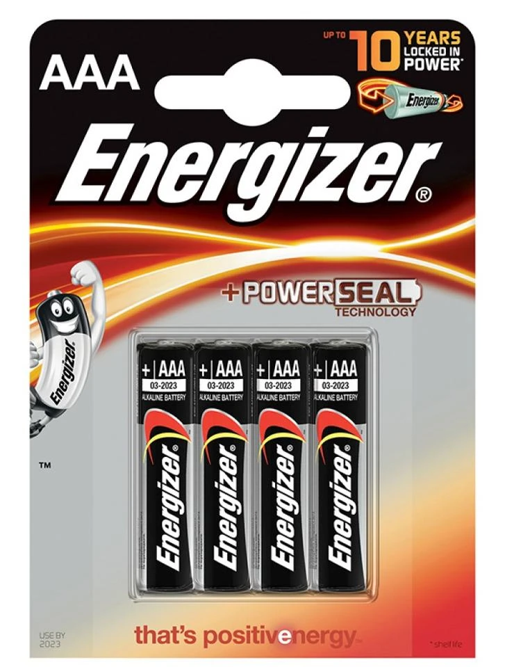 Energizer AAA šarminių baterijų pakuotė