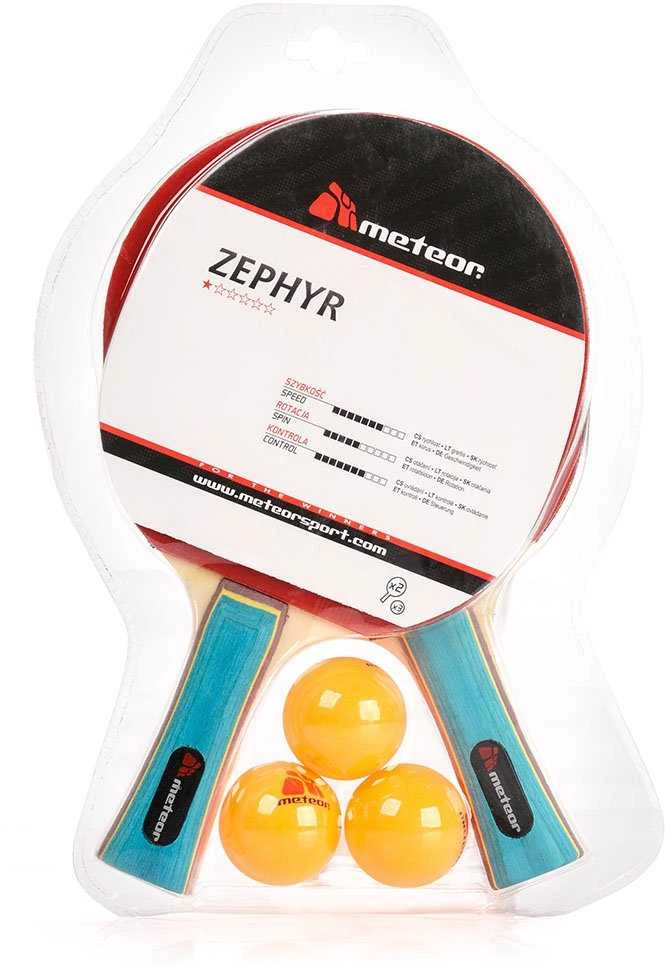 Stalo Teniso Rinkinys Meteor ZEPHYR*, 2 raketės ir 3 kamuoliukai