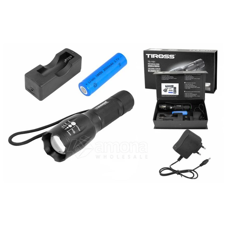 Tiross Žibintuvėlis Įkraunamas TS-1151 10W LED