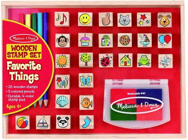Melissa & Doug Rinkinys Mediniai antspaudai + Kreidelės Antspaudai 26 dizaino MelissaDoug rašalai