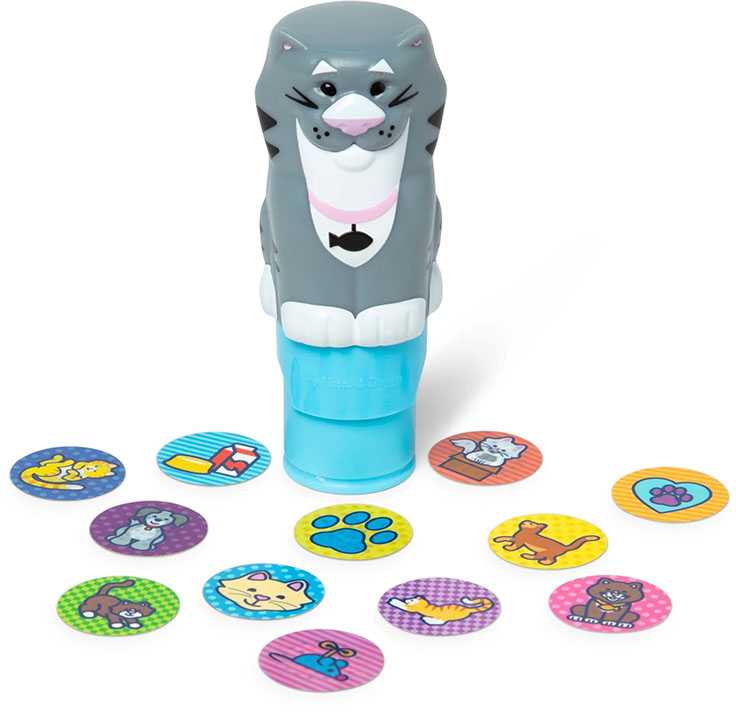 Melissa & Doug Žaislai vaikams 3+ Lipdukai Antspaudas Cat StickerWOW knyga